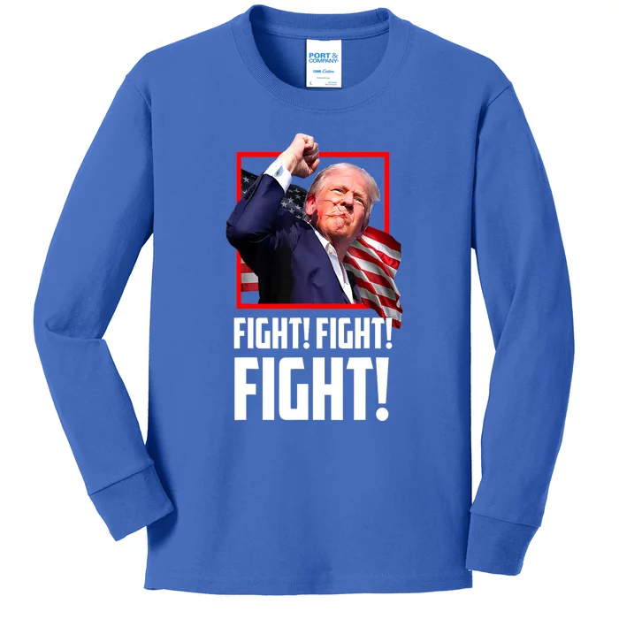 Donald Trump Fight Fighting Fighters Supporters Americans Gift Kids Long Sleeve Shirt