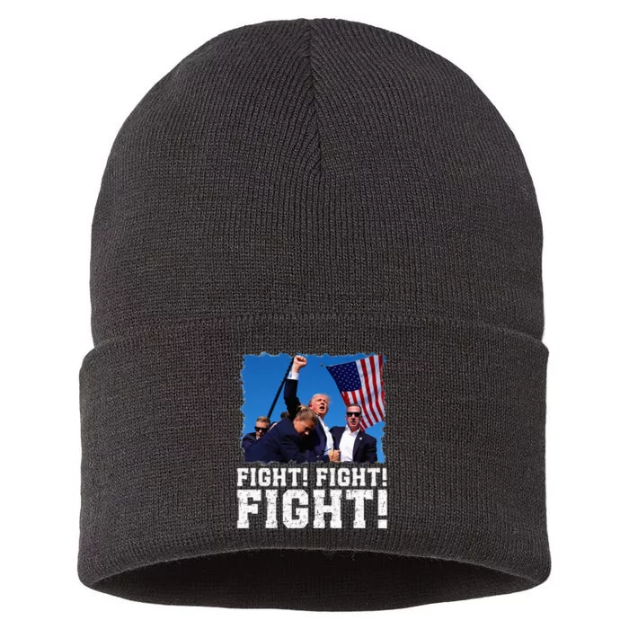 Donald Trump Fight Fighting Fighters Supporters Sustainable Knit Beanie