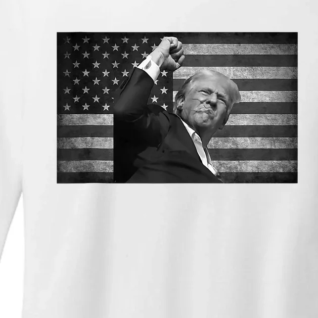 Donald Trump Fight For Freedom Make America Great Again Womens CVC Long Sleeve Shirt