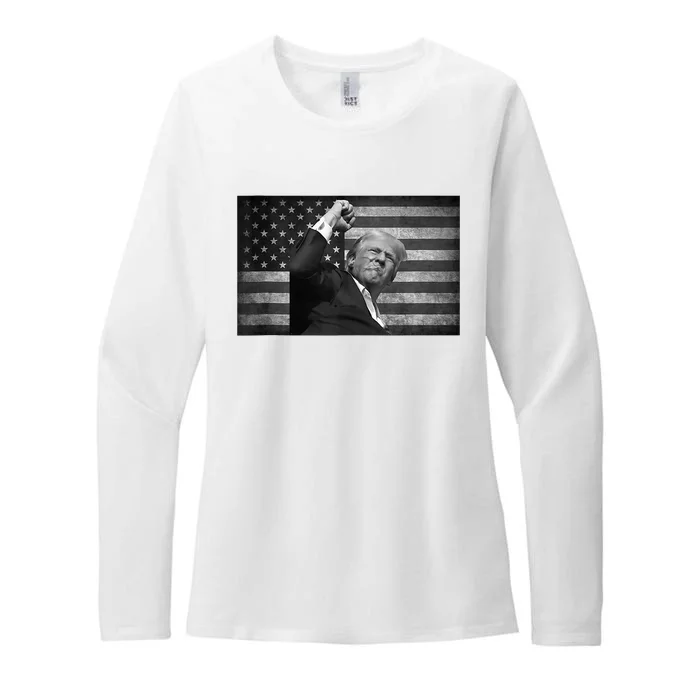 Donald Trump Fight For Freedom Make America Great Again Womens CVC Long Sleeve Shirt