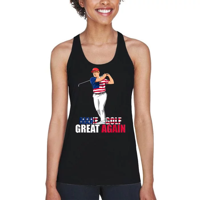 Donald Trump Funny Golf Gift Women's Racerback Tank