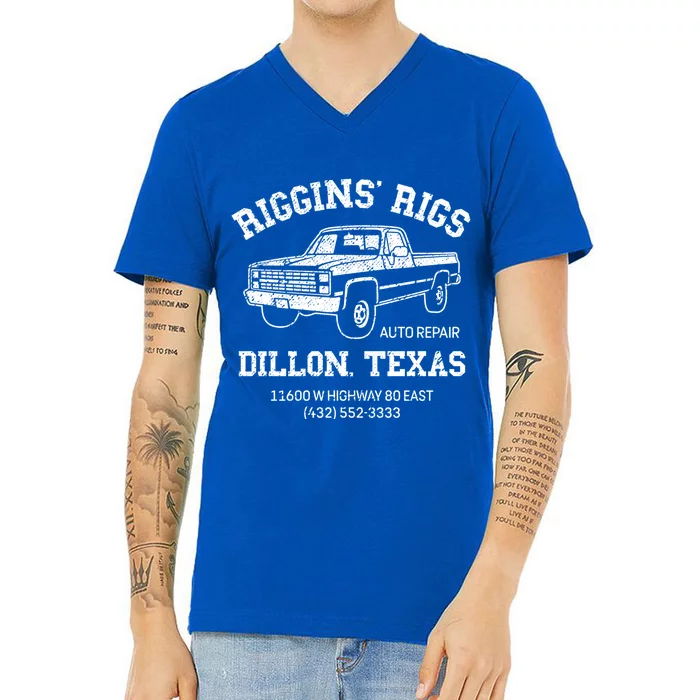 Dillon Texas Football Fan Auto Repair Riggins Rigs Gift V-Neck T-Shirt