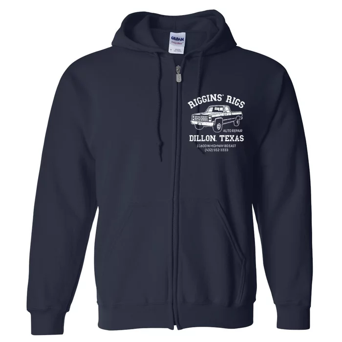 Dillon Texas Football Fan Auto Repair Riggins Rigs Full Zip Hoodie