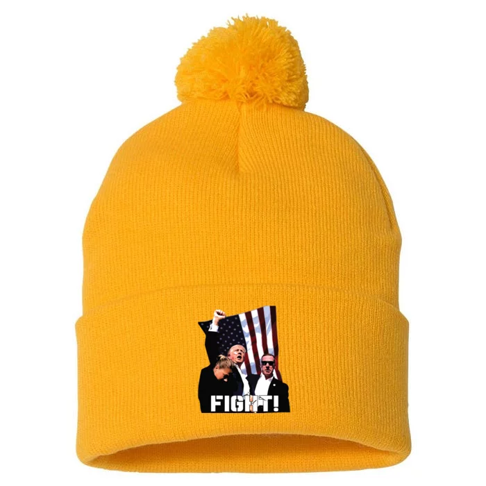 Donald Trump Fight Fighting Fighters Supporters Americans Pom Pom 12in Knit Beanie