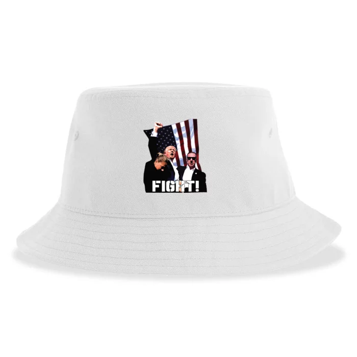 Donald Trump Fight Fighting Fighters Supporters Americans Sustainable Bucket Hat