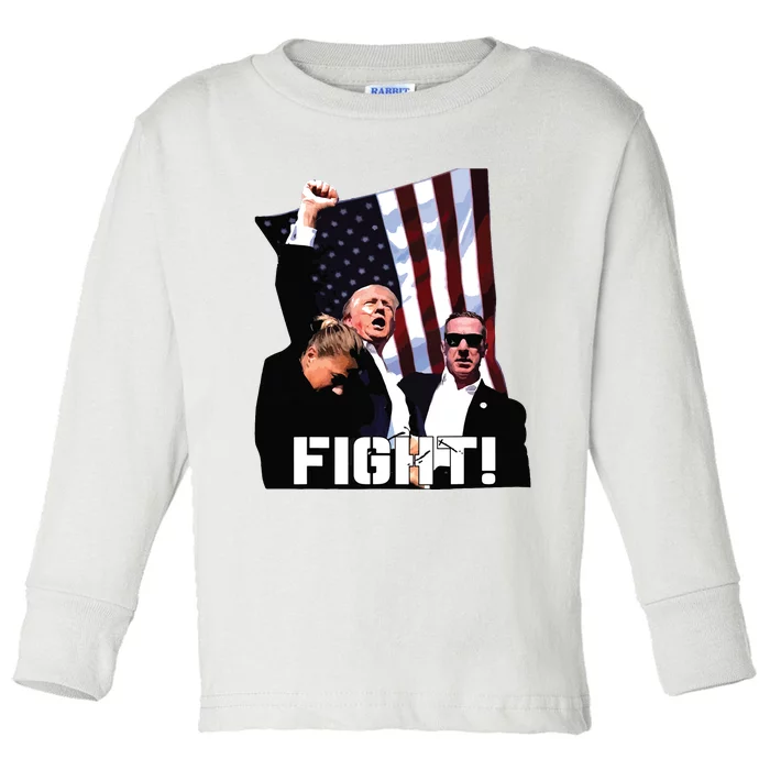 Donald Trump Fight Fighting Fighters Supporters Americans Toddler Long Sleeve Shirt