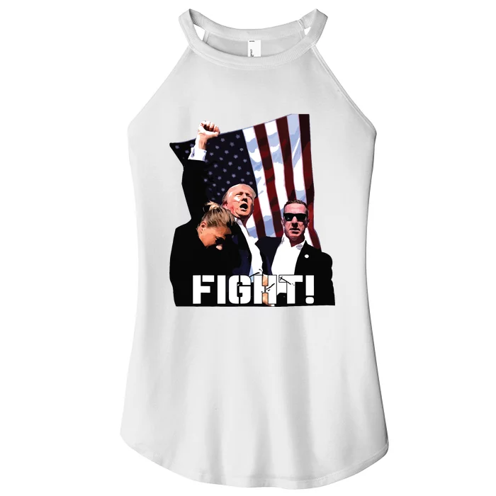 Donald Trump Fight Fighting Fighters Supporters Americans Women’s Perfect Tri Rocker Tank