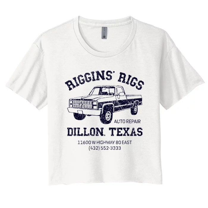 Dillon Texas Friday Night Football Player Fan Riggins Rigs Women's Crop Top Tee