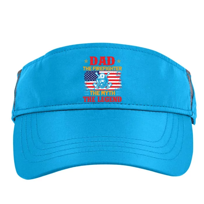 Dad The Firefighter The Myth The Legend American Flag USA Adult Drive Performance Visor