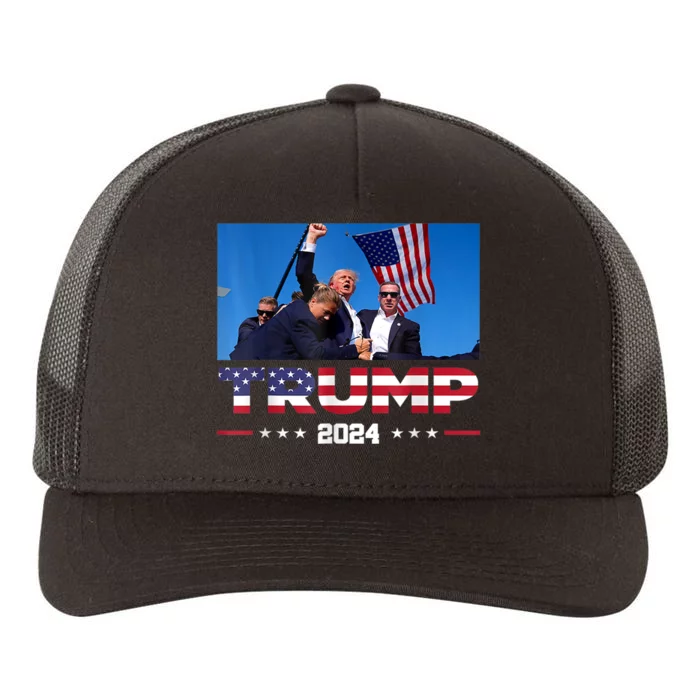 Donald Trump Fist Pump Yupoong Adult 5-Panel Trucker Hat