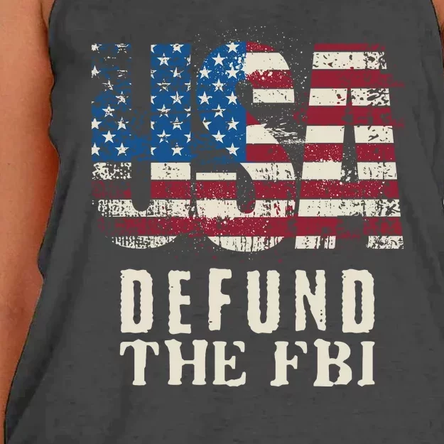 Defund The FBI MAGA Conservative Republican Fourth Of July Women's Knotted Racerback Tank