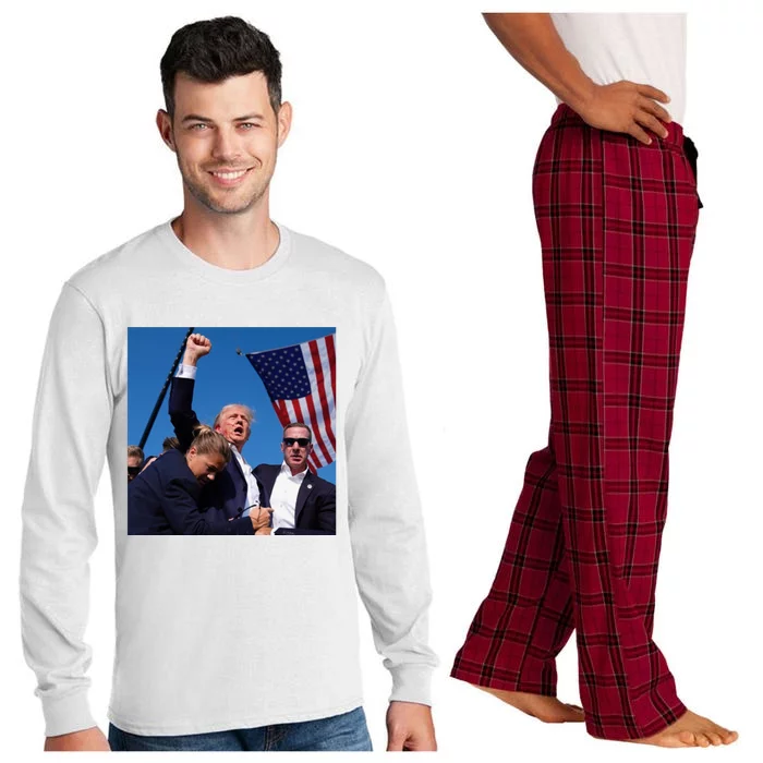 Donald Trump Fist Pump Donald Trump Shooting Long Sleeve Pajama Set