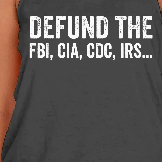 Defund The FBI For Men Women Women's Knotted Racerback Tank