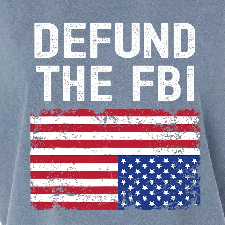 Defund The FBI American Flag Garment-Dyed Women's Muscle Tee