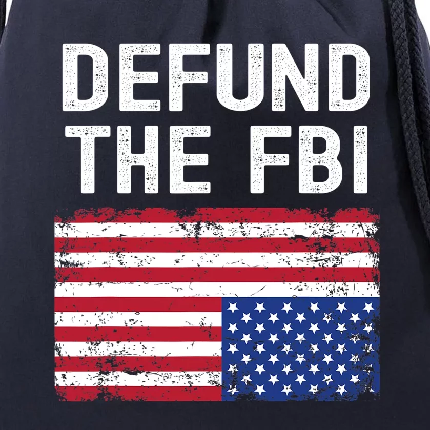 Defund The FBI American Flag Drawstring Bag