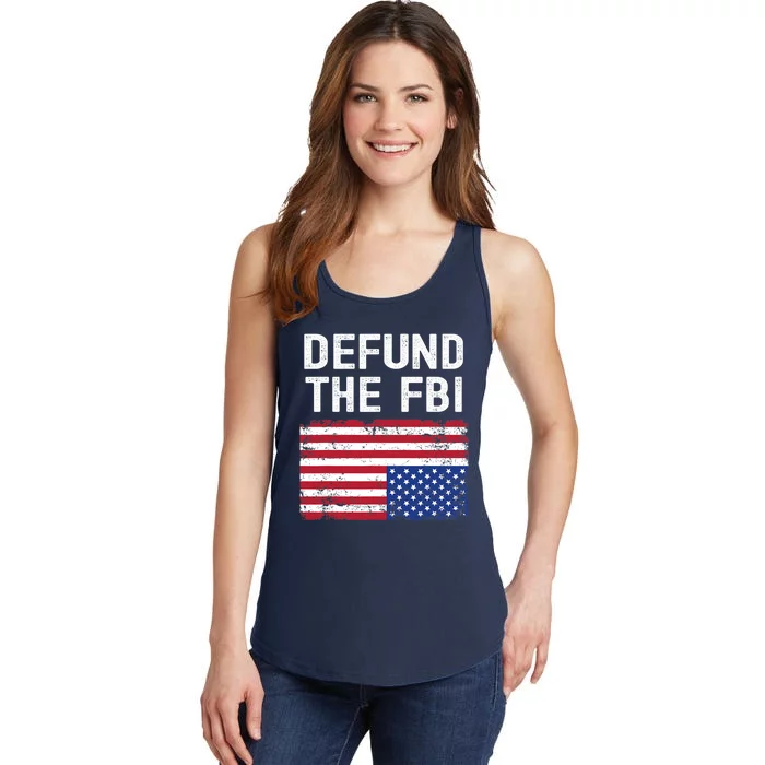 Defund The FBI American Flag Ladies Essential Tank