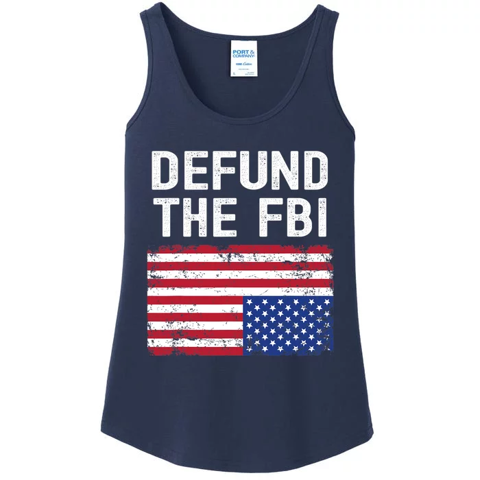 Defund The FBI American Flag Ladies Essential Tank