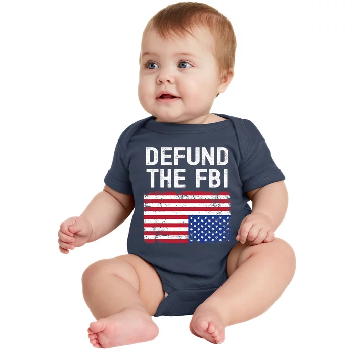 Defund The FBI American Flag Baby Bodysuit