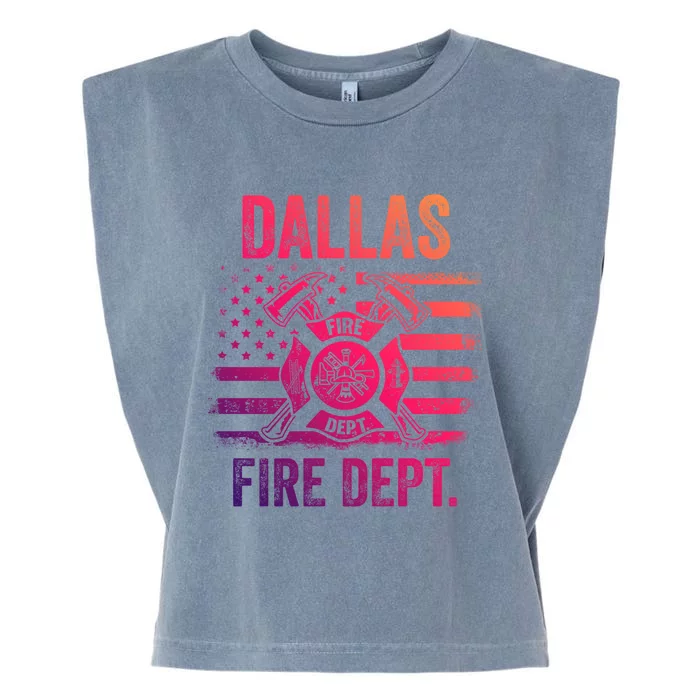 Dallas Texas Fire Departt Thin Red Line Fire Gift Garment-Dyed Women's Muscle Tee