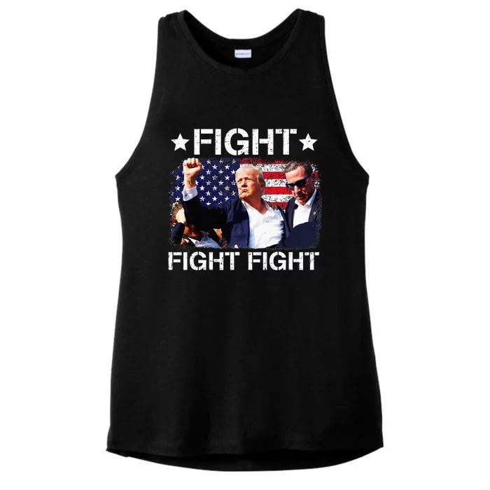 Donald Trump Fight Fist 2024 Ladies Tri-Blend Wicking Tank