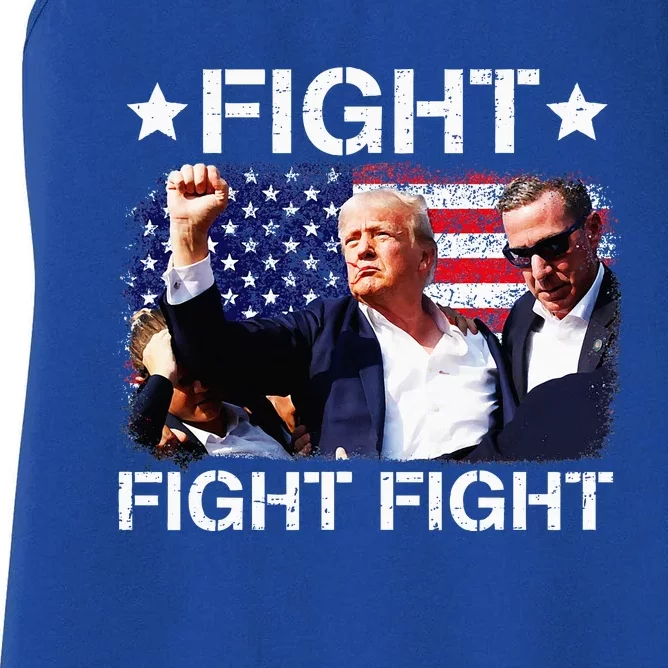 Donald Trump Fight Fist 2024 Women's Racerback Tank