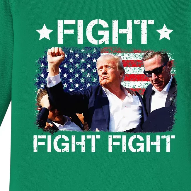 Donald Trump Fight Fist 2024 Baby Long Sleeve Bodysuit