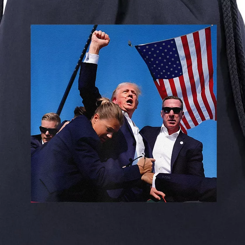 Donald Trump Fight Fist 2024 Raglan Baseball Drawstring Bag