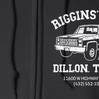 Dillon Texas Football Fan Auto Repair Riggins Rigs Full Zip Hoodie