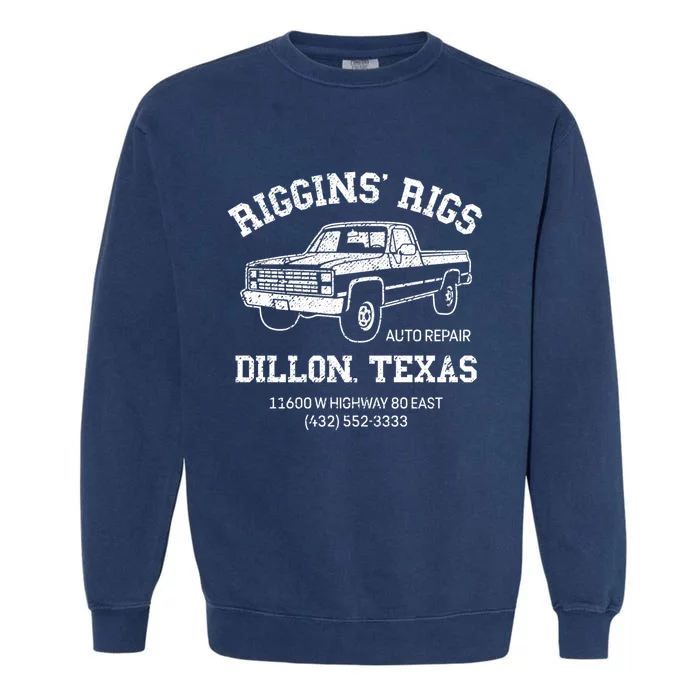 Dillon Texas Football Fan Auto Repair Riggins Rigs Garment-Dyed Sweatshirt