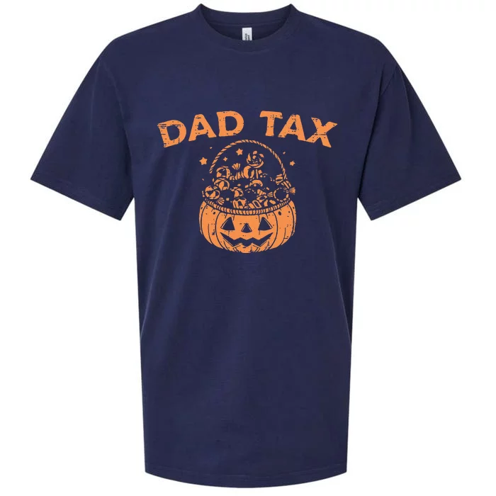 Dad Tax Funny Pumpkin Candy Halloween Father Gift Sueded Cloud Jersey T-Shirt