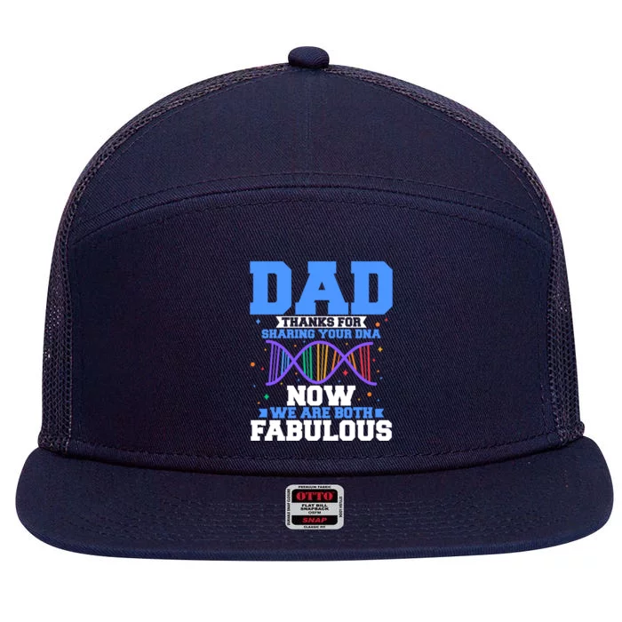 Dad Thanks For Sharing Your Dna Fathers Day Fatherhood Funny Gift 7 Panel Mesh Trucker Snapback Hat