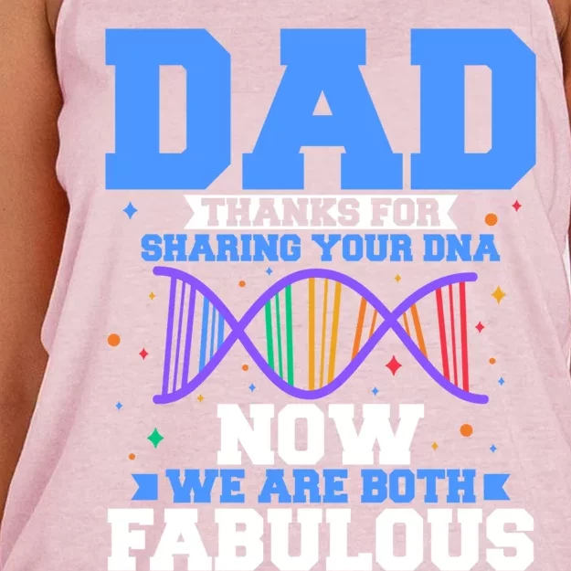 Dad Thanks For Sharing Your Dna Fathers Day Fatherhood Funny Gift Women's Knotted Racerback Tank