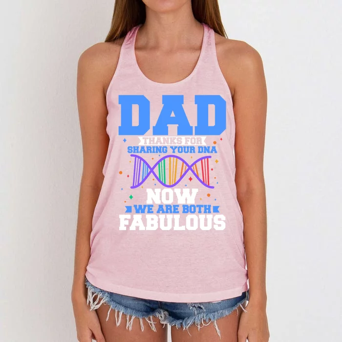 Dad Thanks For Sharing Your Dna Fathers Day Fatherhood Funny Gift Women's Knotted Racerback Tank