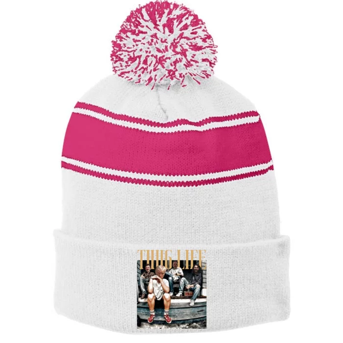 Donald Trump Friends Thug Life Stripe Pom Pom Beanie