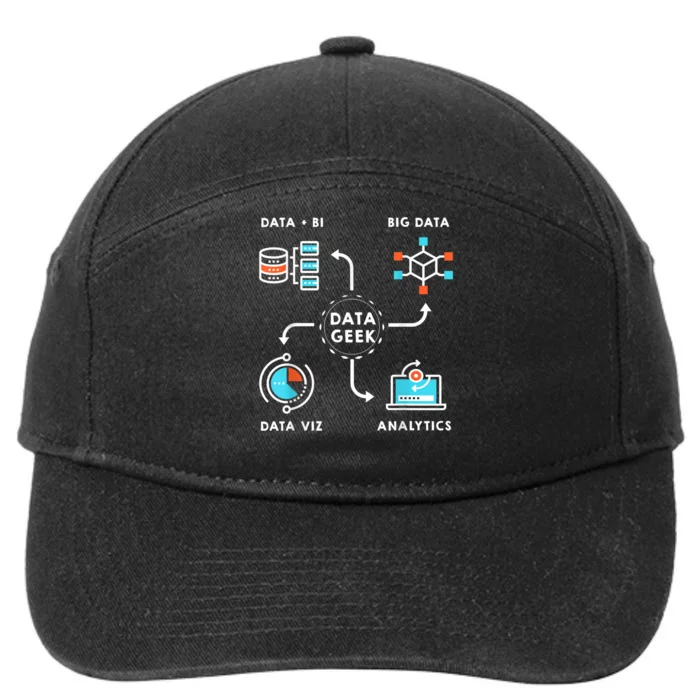 Data Tee For Data Scientists, Analysts And Engineers 7-Panel Snapback Hat