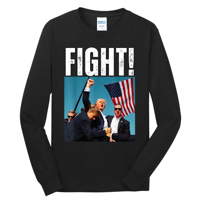 Donald Trump Fight Fist 2024 Tall Long Sleeve T-Shirt