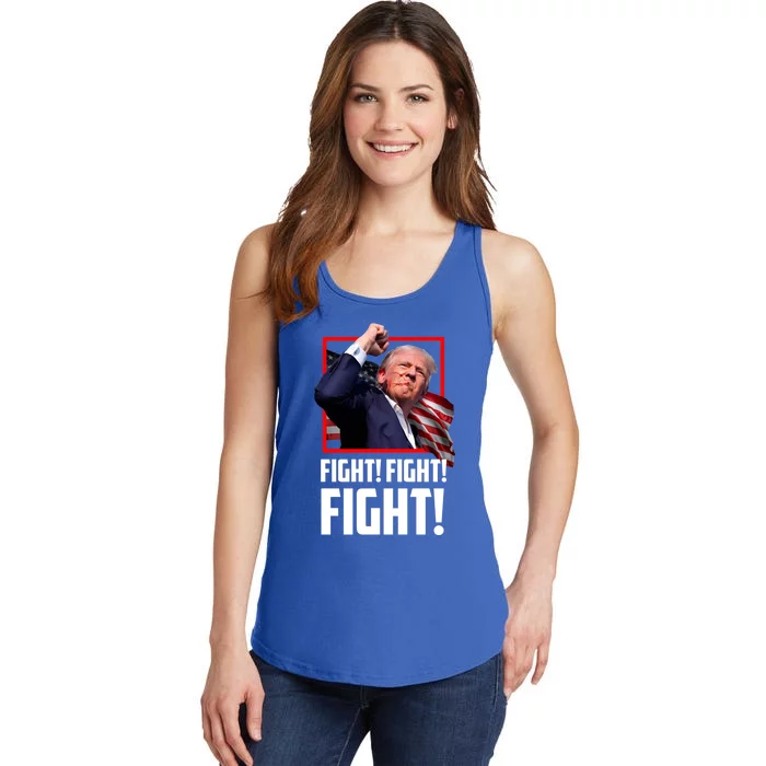 Donald Trump Fight Fighting Fighters Supporters Americans Ladies Essential Tank