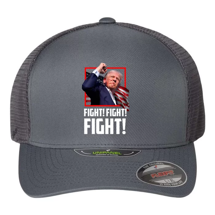 Donald Trump Fight Fighting Fighters Supporters Americans Flexfit Unipanel Trucker Cap