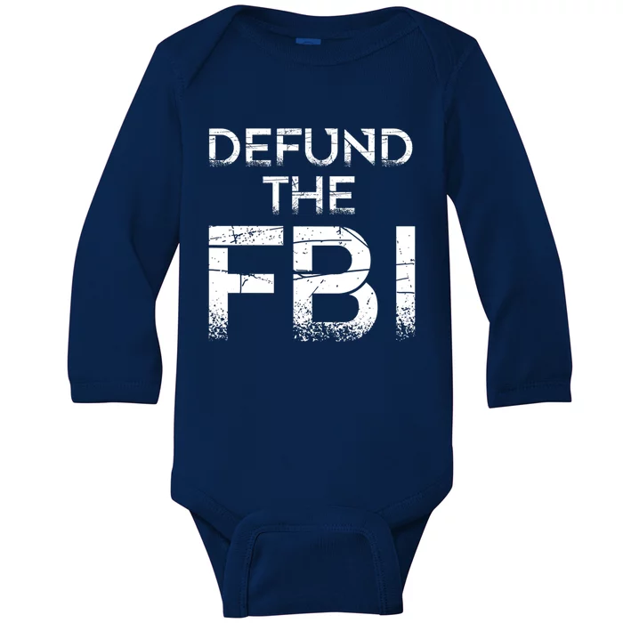 Defund The FBI Vintage Design Baby Long Sleeve Bodysuit