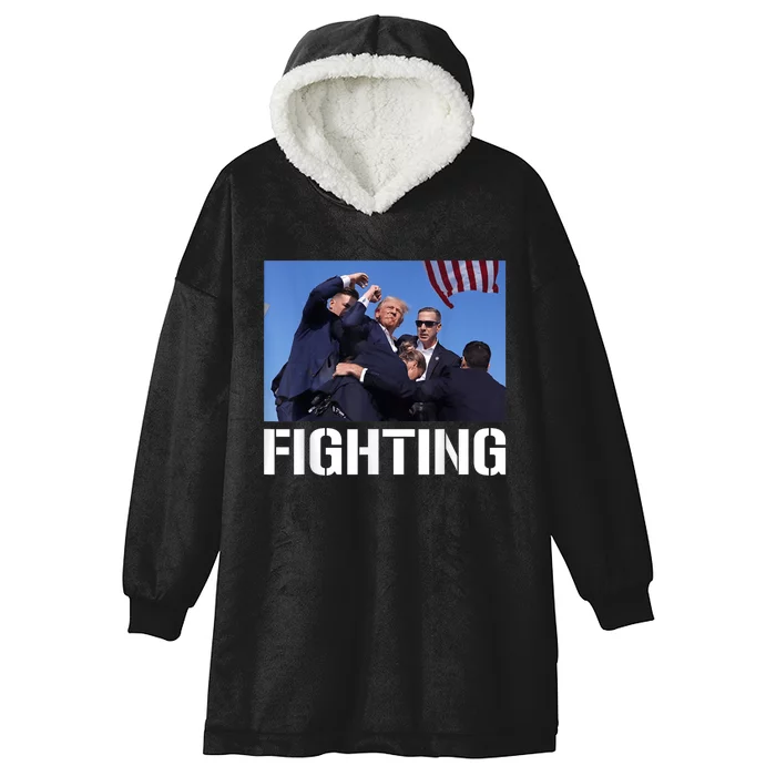 Donald Trump Fighting To Save America Patriotic Republican Hooded Wearable Blanket