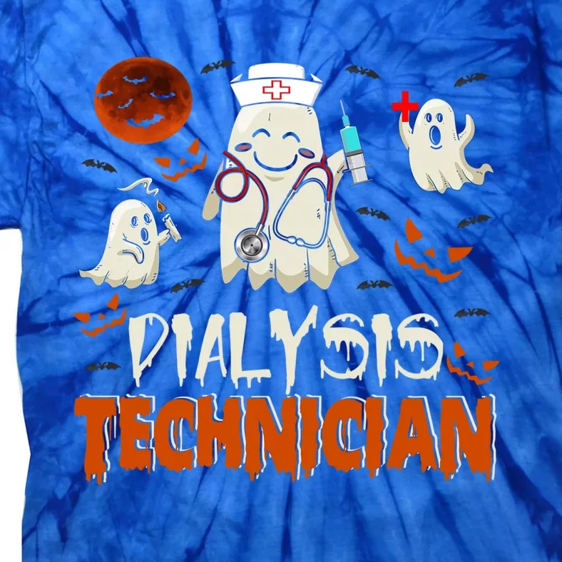 Dialysis Technician Funny Boo Ghost Nurse Squad Halloween Cute Gift Tie-Dye T-Shirt