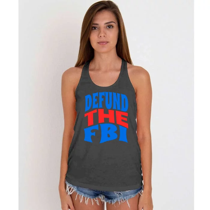 Defund The FBI Conservative MAGA Republican Women's Knotted Racerback Tank