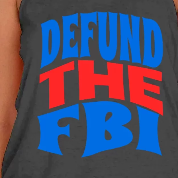 Defund The FBI Conservative MAGA Republican Women's Knotted Racerback Tank