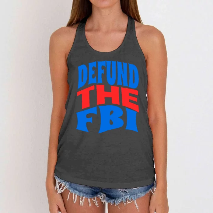 Defund The FBI Conservative MAGA Republican Women's Knotted Racerback Tank