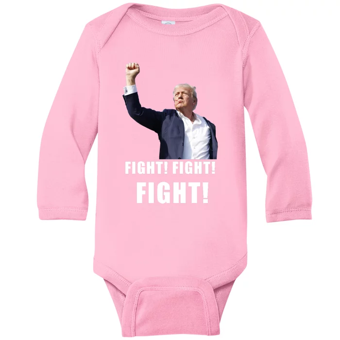 Donald Trump Fight Fighting Fighters Supporters Americans Baby Long Sleeve Bodysuit