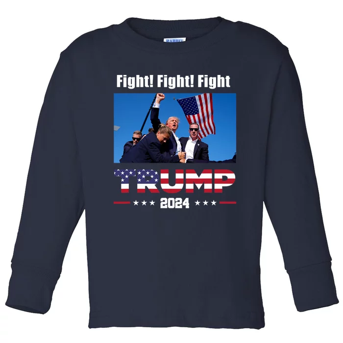 Donald Trump Fight Fighting Fighters Supporters Americans Toddler Long Sleeve Shirt