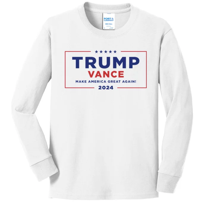 Trump Vance 2024 Kids Long Sleeve Shirt