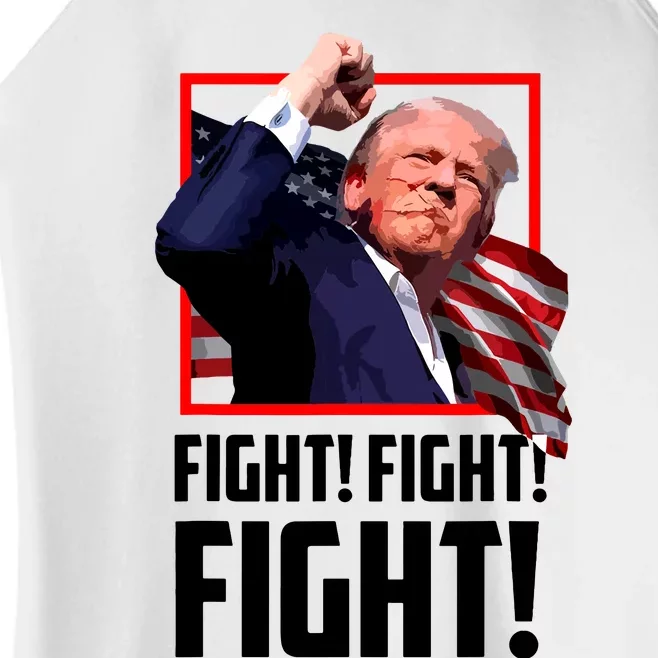 Donald Trump Fight Fighting Fighters Supporters Americans Women’s Perfect Tri Rocker Tank