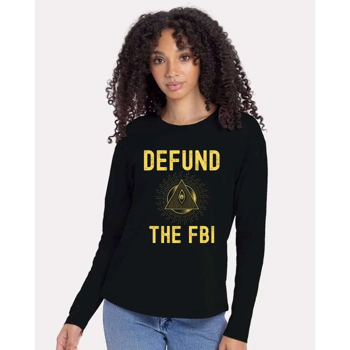 Defund The FBI Conservative Womens Cotton Relaxed Long Sleeve T-Shirt