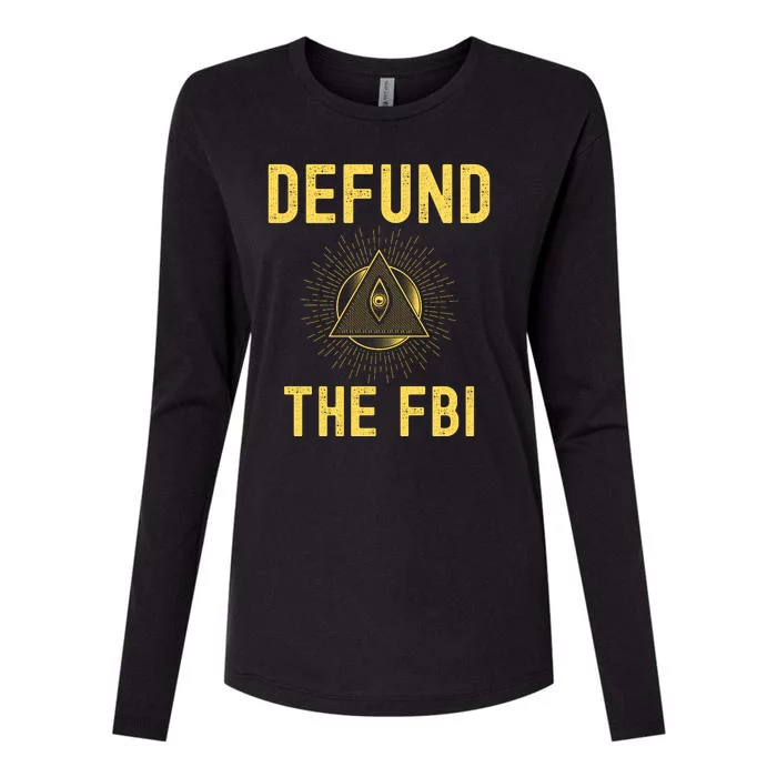 Defund The FBI Conservative Womens Cotton Relaxed Long Sleeve T-Shirt